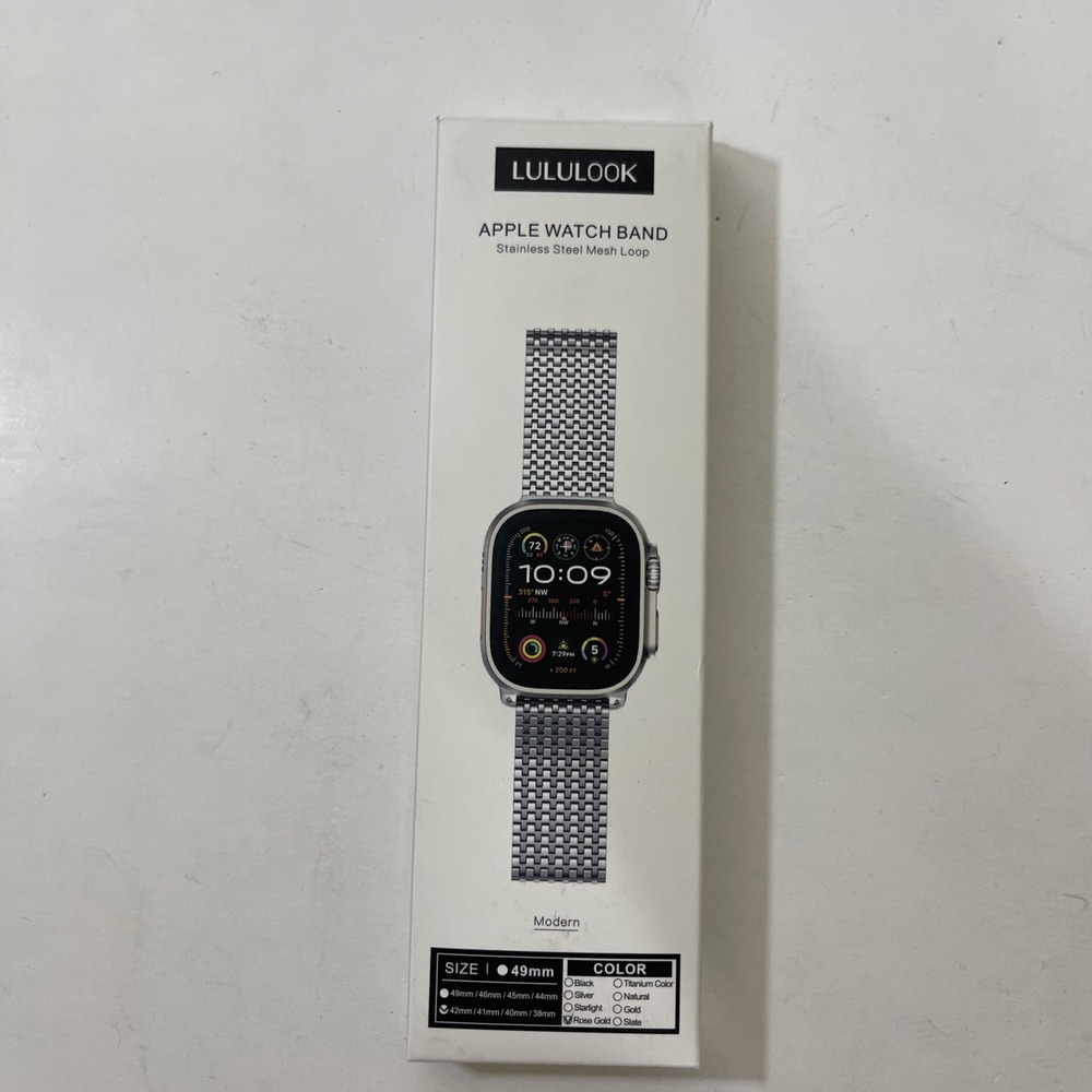 LULULOOK Magnetic Stainless Steel For‎ Apple Watch 42mm Rose Gold New Open Box.